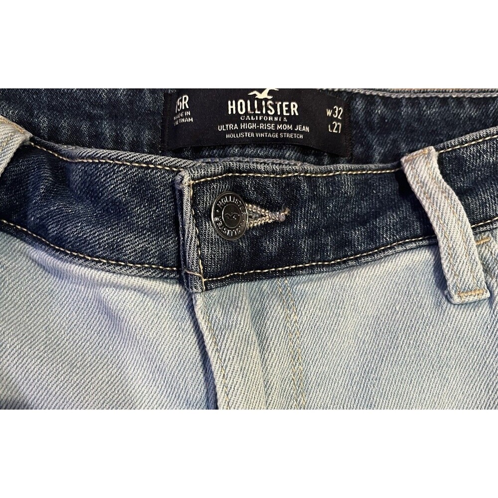 Hollister Two Toned Ultra‎ High Rise Mom  Jeans Womens Size 32x27 - Picture 6 of 6